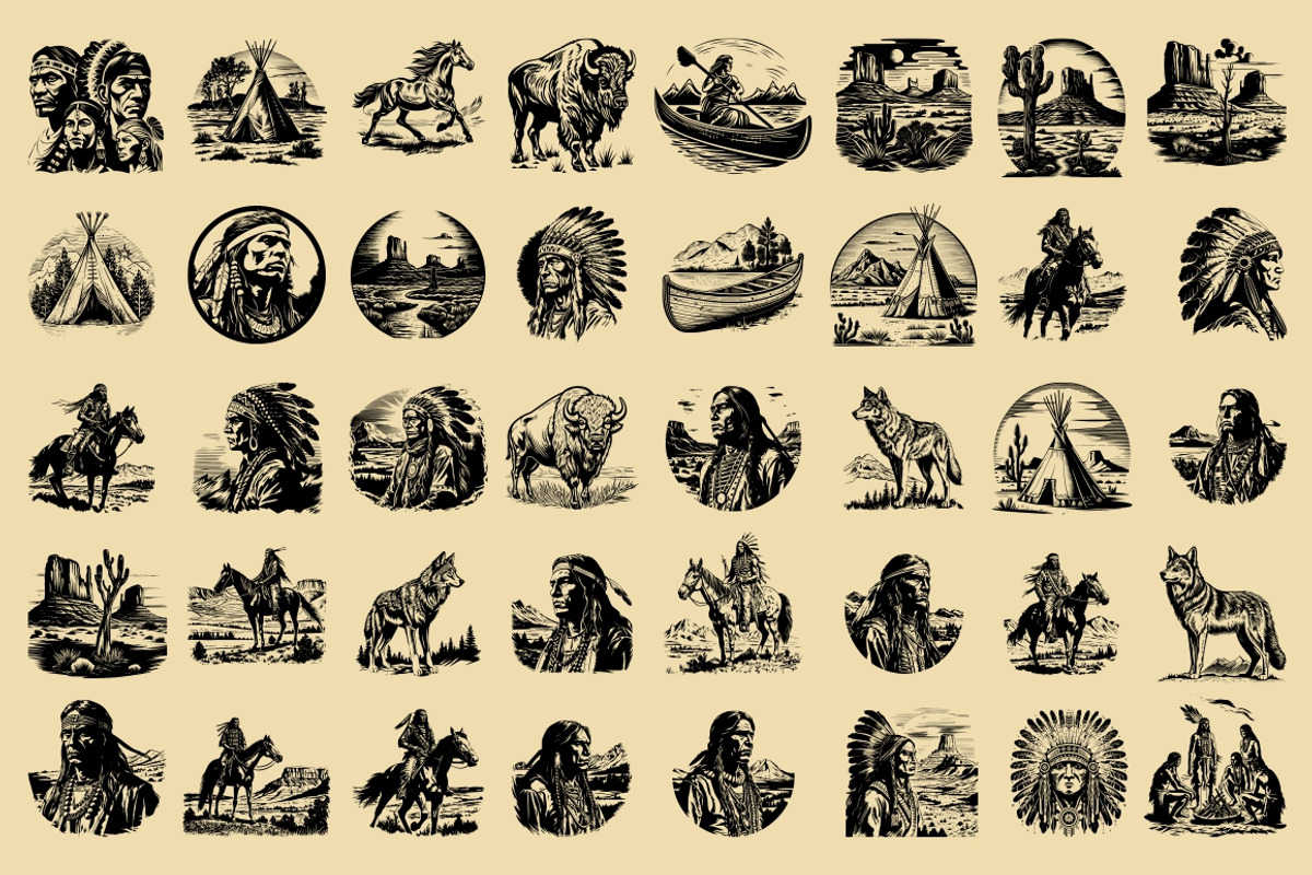 Native American Indian illustrations, an Illustration by Nocturnal Wolf (Photo 8 of 14)