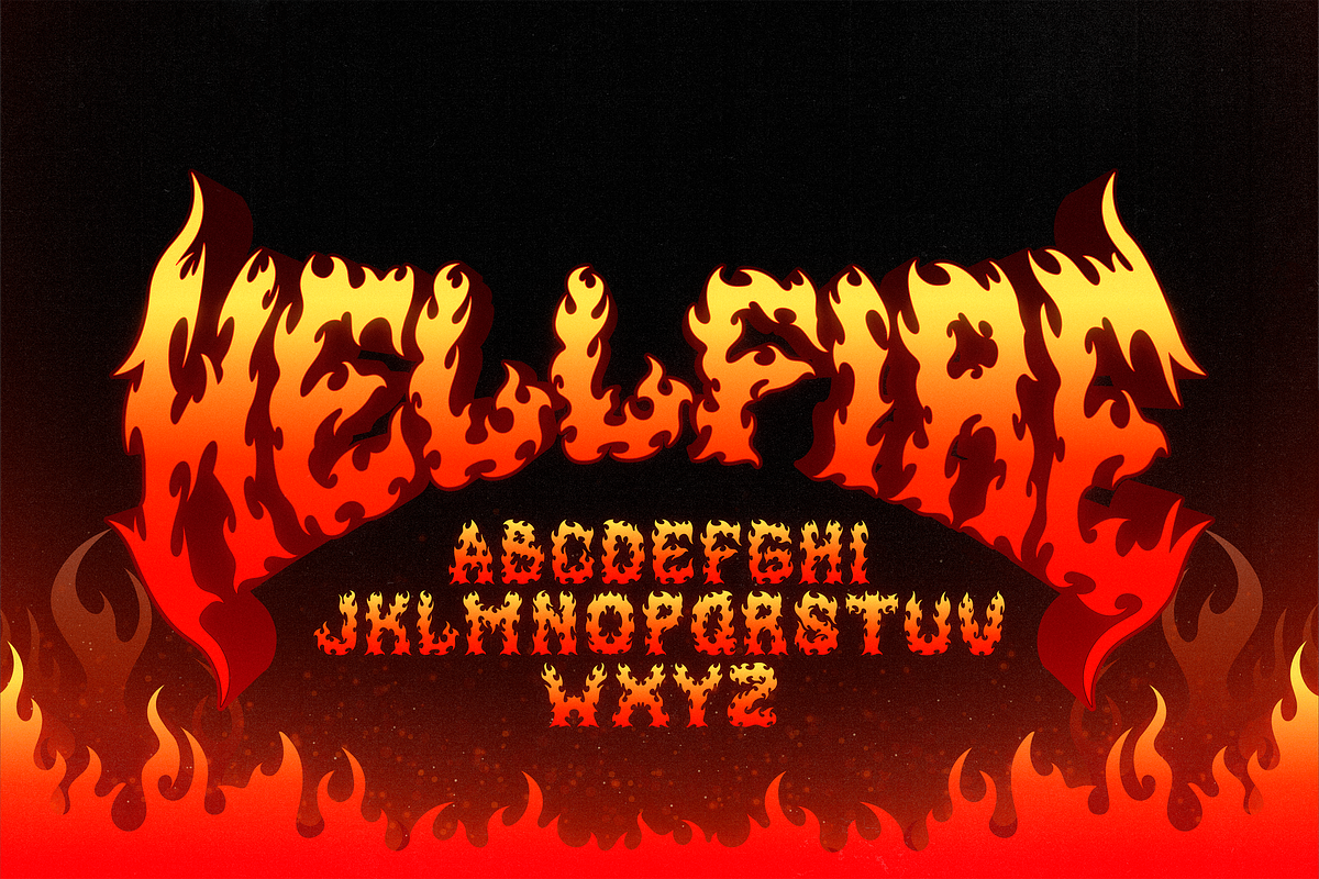 HELLFIRE FLAME | DISPLAY FONT, a Handwritten Font by BonkiStudio (Photo 1 of 2)