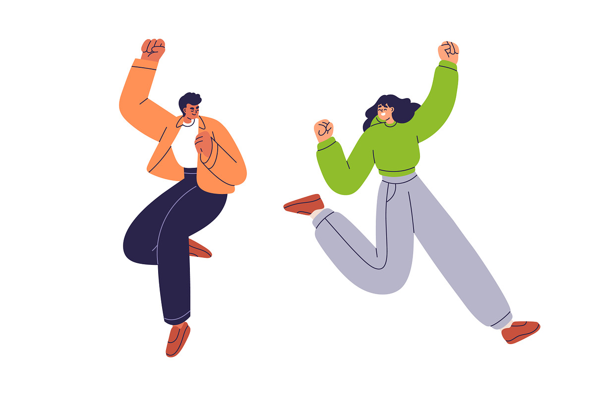 People jumping, celebrating success, a Person Illustration by Good Studio (Photo 6 of 8)