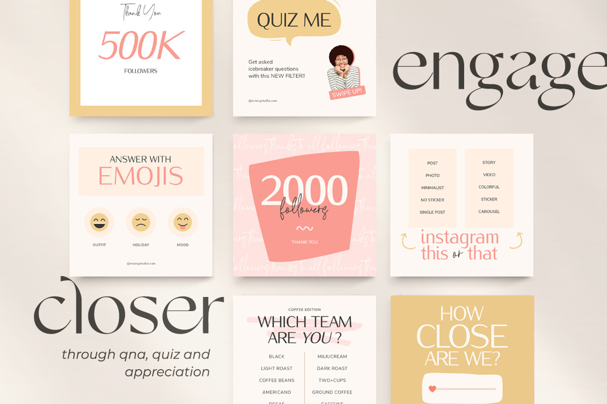 Engagement Booster Insta CANVA PS, a Social Media Template by Eviory (Photo 8 of 37)