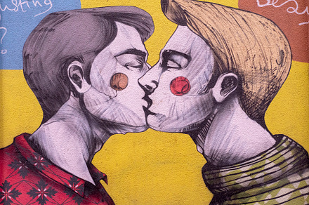 Two Gay Men Kissing