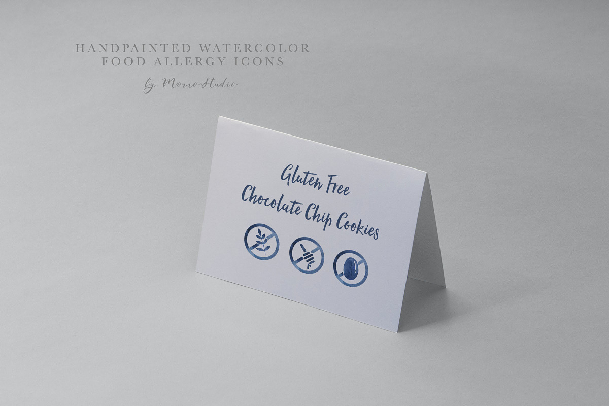 Watercolor Food Allergy Icon Set, a Food Illustration by Momo Studio (Photo 6 of 7)