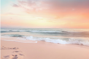 Ocean sunset background in pastel, an Illustration by Lermont51