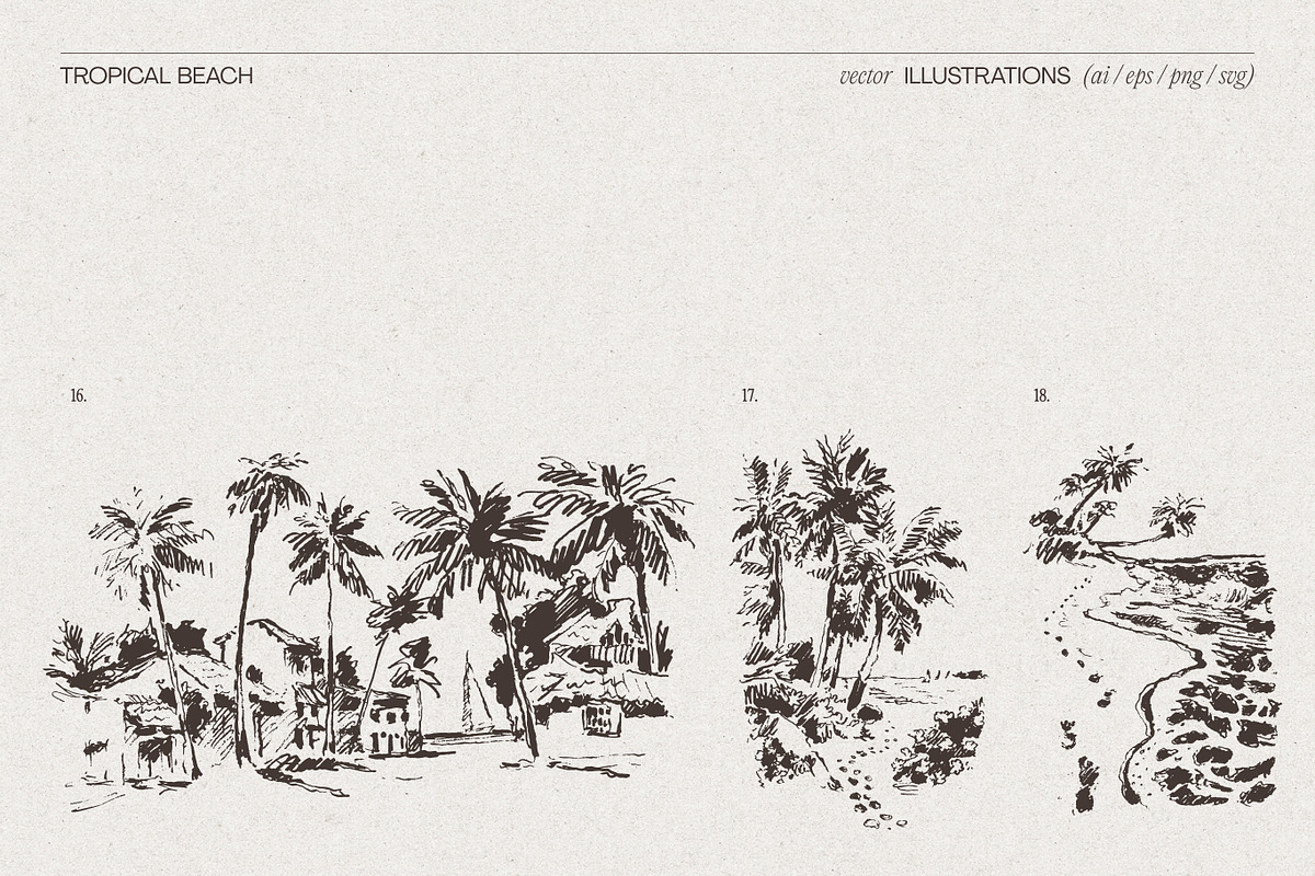 Summer Vacation Beach Collection, a Seasonal Illustration by TheMountBirdStudio (Photo 10 of 21)