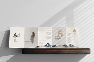 A4 Size Five Fold Brochure Mockup