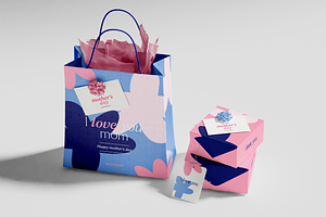 Bag And Boxes Packaging Mockup