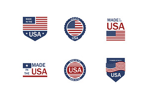 Made in usa labels set. Business, an Object Illustration by skripnikbb