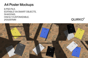 A4 Poster Mockups, a Mockup by Quirko