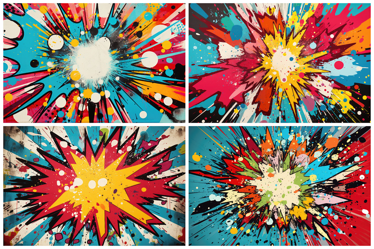 24 Pop Art Comic Backgrounds, a Background Graphic by HipFonts (Photo 6 of 7)