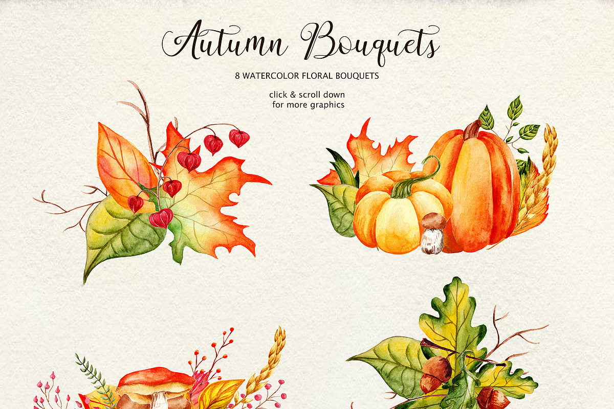 Fall in Love - Watercolor clipart, a Decorative Illustration by Astarte_design (Photo 4 of 12)