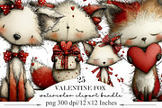 Valentine Fox Clipart, an Illustration by Designking (Thumbnail 1 of 5)