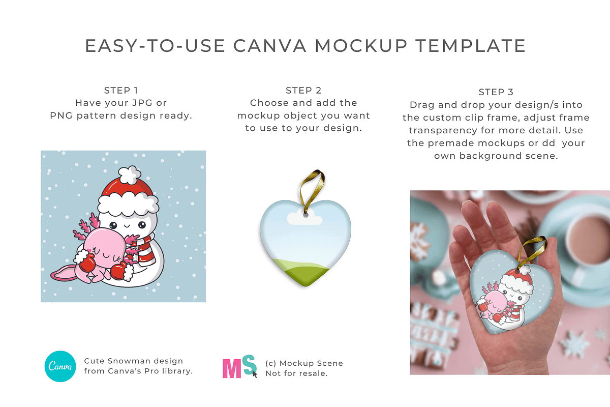 Heart Ceramic Ornament Canva Mockup, a Mockup by Mockup Scene (Photo 3 of 18)