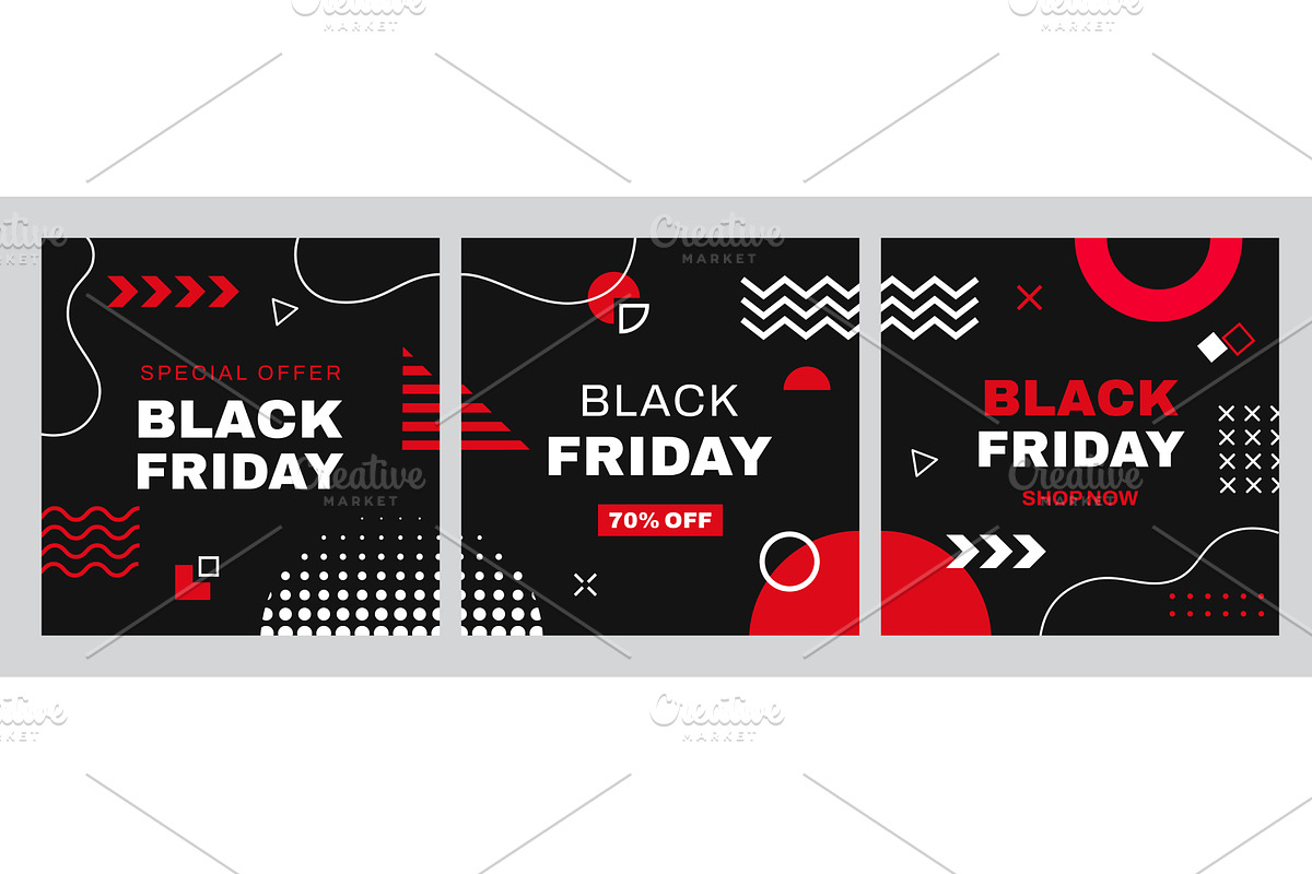 Black friday sale banners, a Decorative Illustration by Vector Tradition