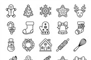 64 Christmas Bakery Icon Set, an Outline Icon by adenpinkstore (Thumbnail 2 of 18)