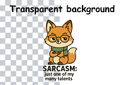 Funny Sly Fox Sublimation, an Animal Illustration by Smillyy Threads (Thumbnail 2 of 6)