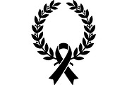 Black Ribbon Laurel Wreath, a Decorative Illustration by balal (Thumbnail 4 of 15)