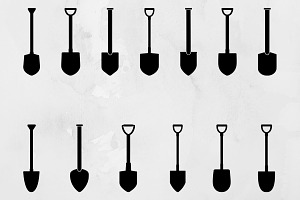Shovel Silhouette SVG, an Object Illustration by newminddesign