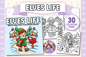 Elves Life Coloring Book, a Seasonal Illustration by HueNestify
