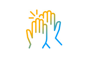 High five gradient linear icon, an Outline Icon by IMG Visuals