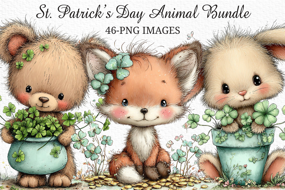 St. Patrick’s Day Animal Bundle Clip, an Illustration by Craft Nest (Photo 1 of 11)