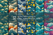 Waves of Japan: Seamless Patterns, a Pattern Graphic by TheBlackPixelCo (Thumbnail 2 of 8)