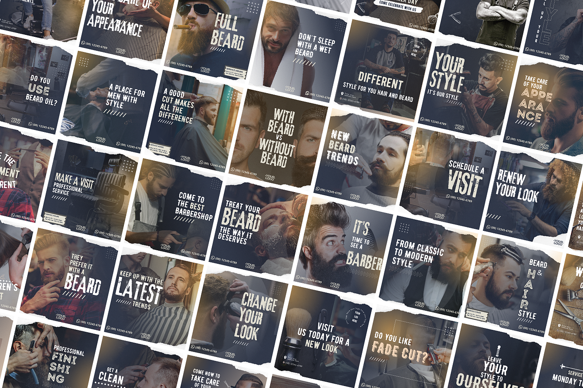 Barbershop Canva Templates Bundle, a Social Media Template by Canvagator (Photo 2 of 3)