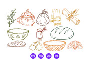 Thanksgiving Hand Drawn Folk Art Set, a Seasonal Illustration by designvectx (Thumbnail 2 of 10)