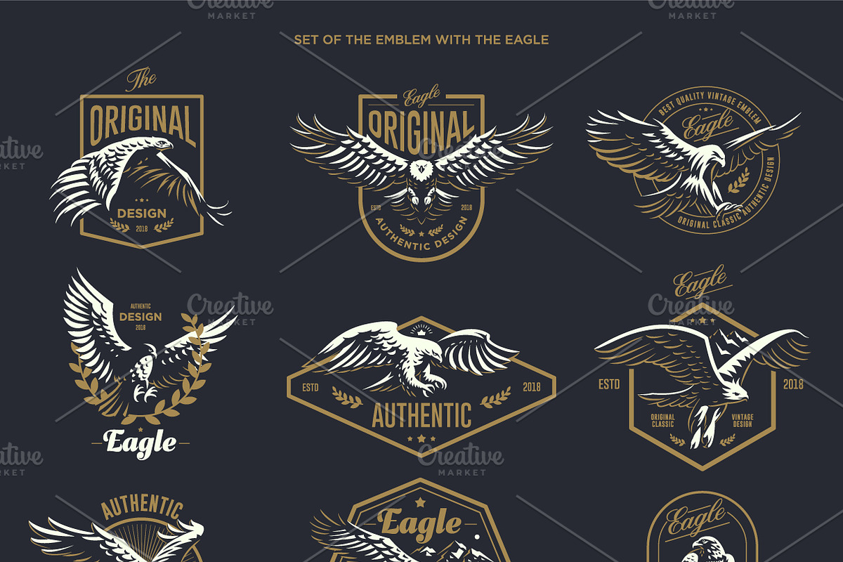 Set of the emblem with the eagle., an Animal Illustration by Masterlevsha (Photo 1 of 5)