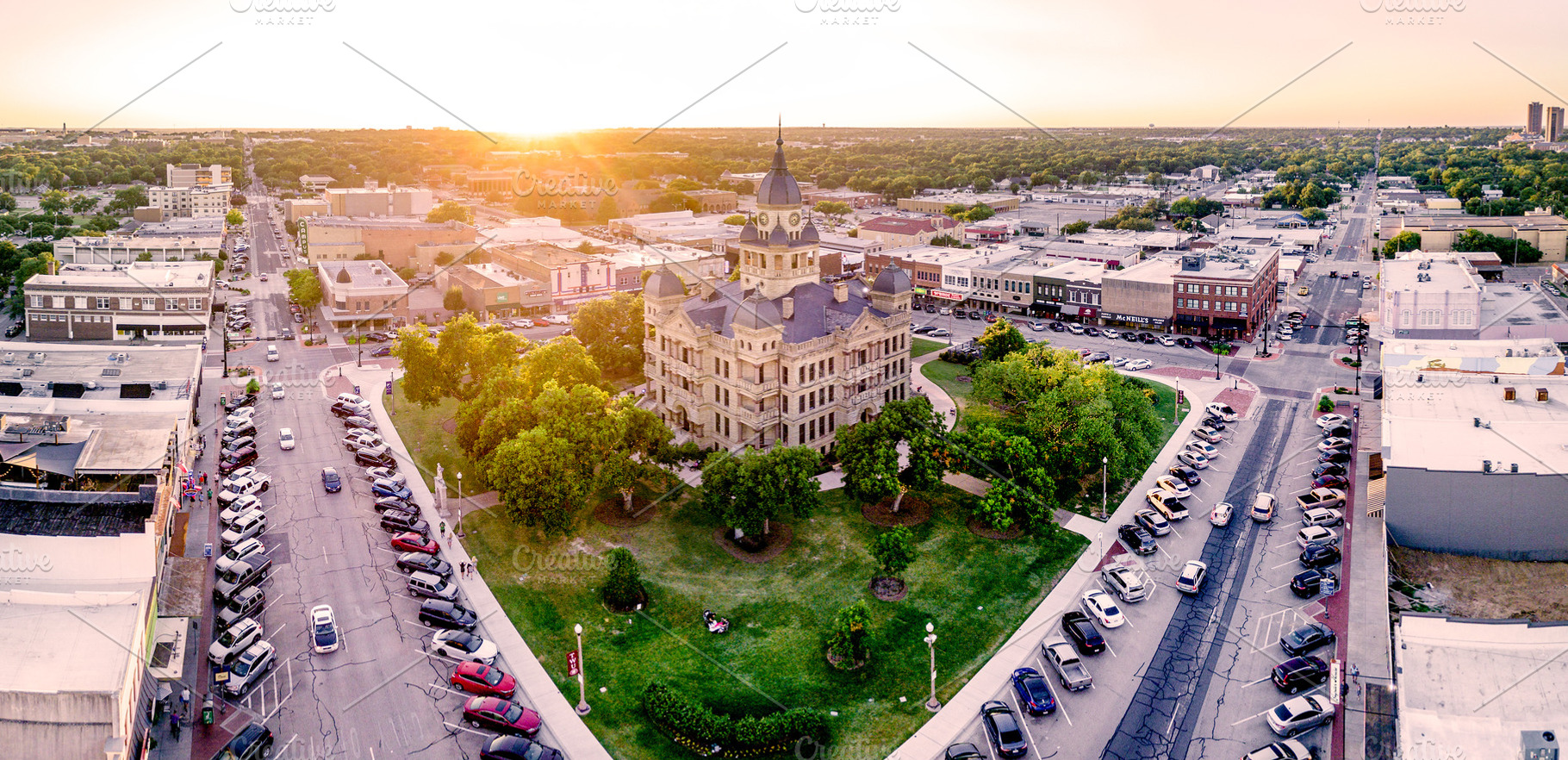 Aerial Photo of Denton, TX Square, an Architecture Photo by Will Milne Photography