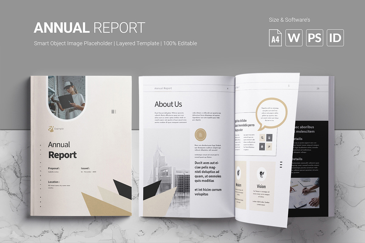 Annual Report Template, a Brochure Template by White Graphic (Photo 1 of 15)