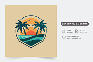 A minimalist logo featuring palm tre, a Graphic by Iftikhar Alam