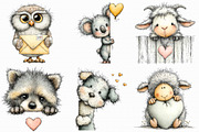 Funny Valentine Peeking Animals PNG, an Illustration by Libby Wishes (Thumbnail 3 of 9)