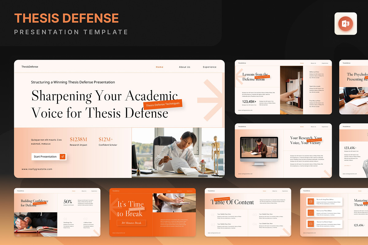 Thesis Defenese PowerPoint, a Presentation Template by Annora Studio (Photo 1 of 7)