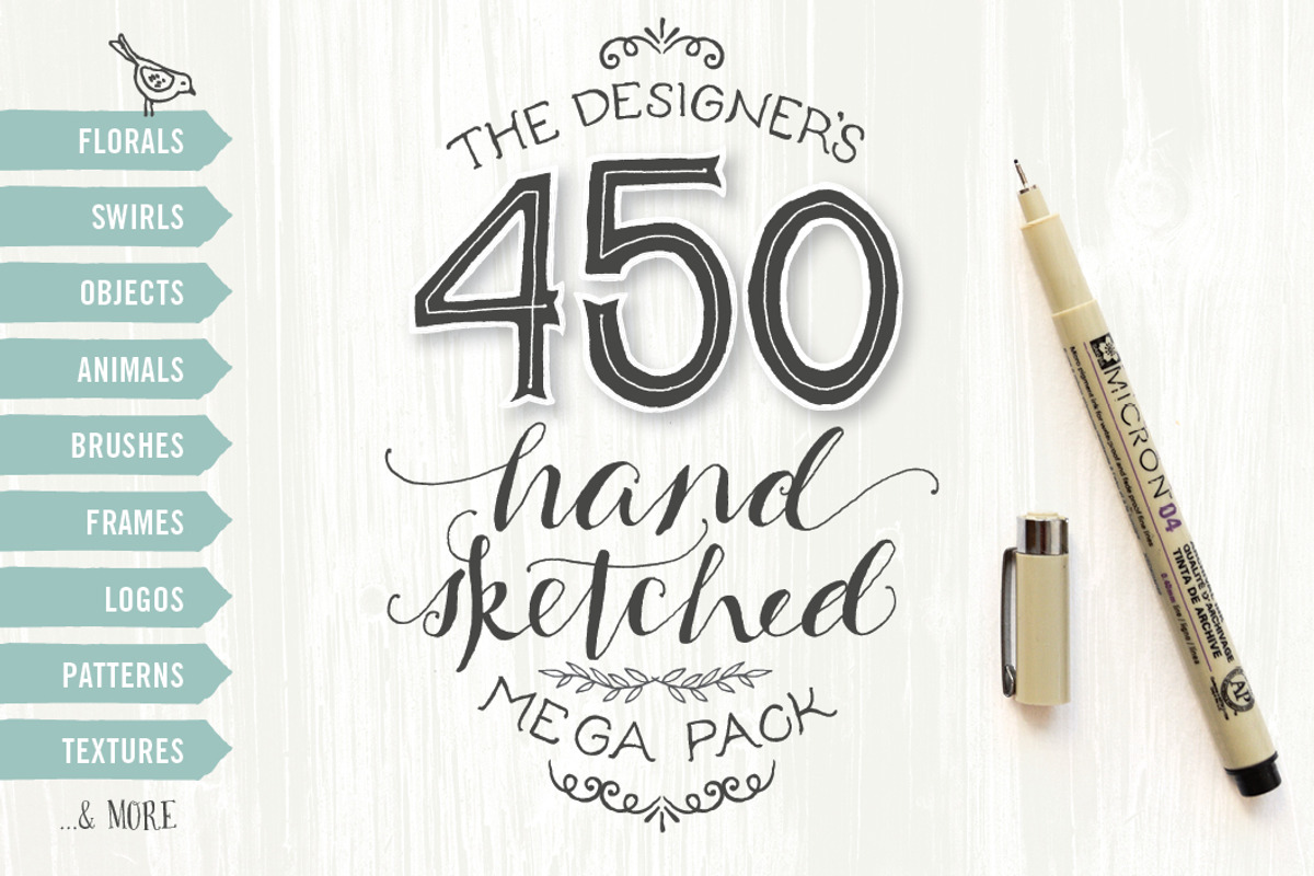 Designer's Hand Sketched Megapack, an Animal Illustration by Lisa Glanz (Photo 1 of 5)