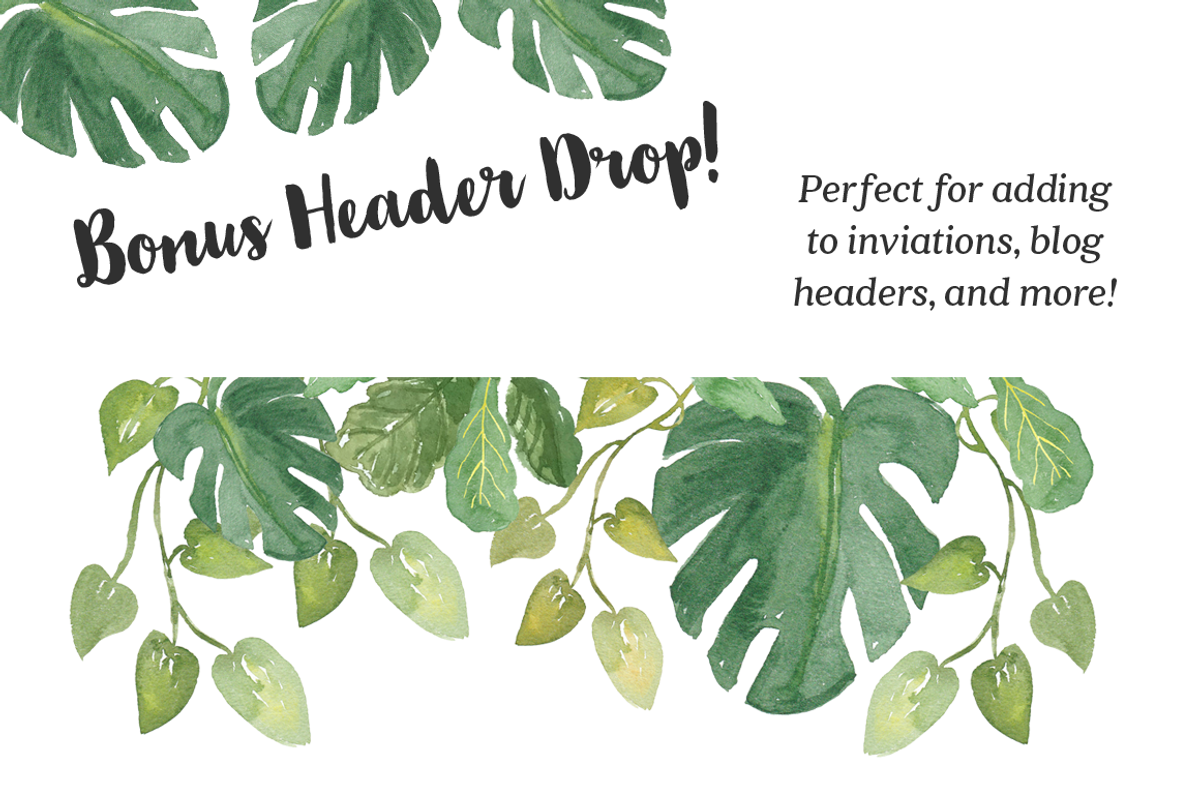 Tropical Leaves & Trees Clipart, a Decorative Illustration by Emerald & Ivy Studios (Photo 3 of 4)