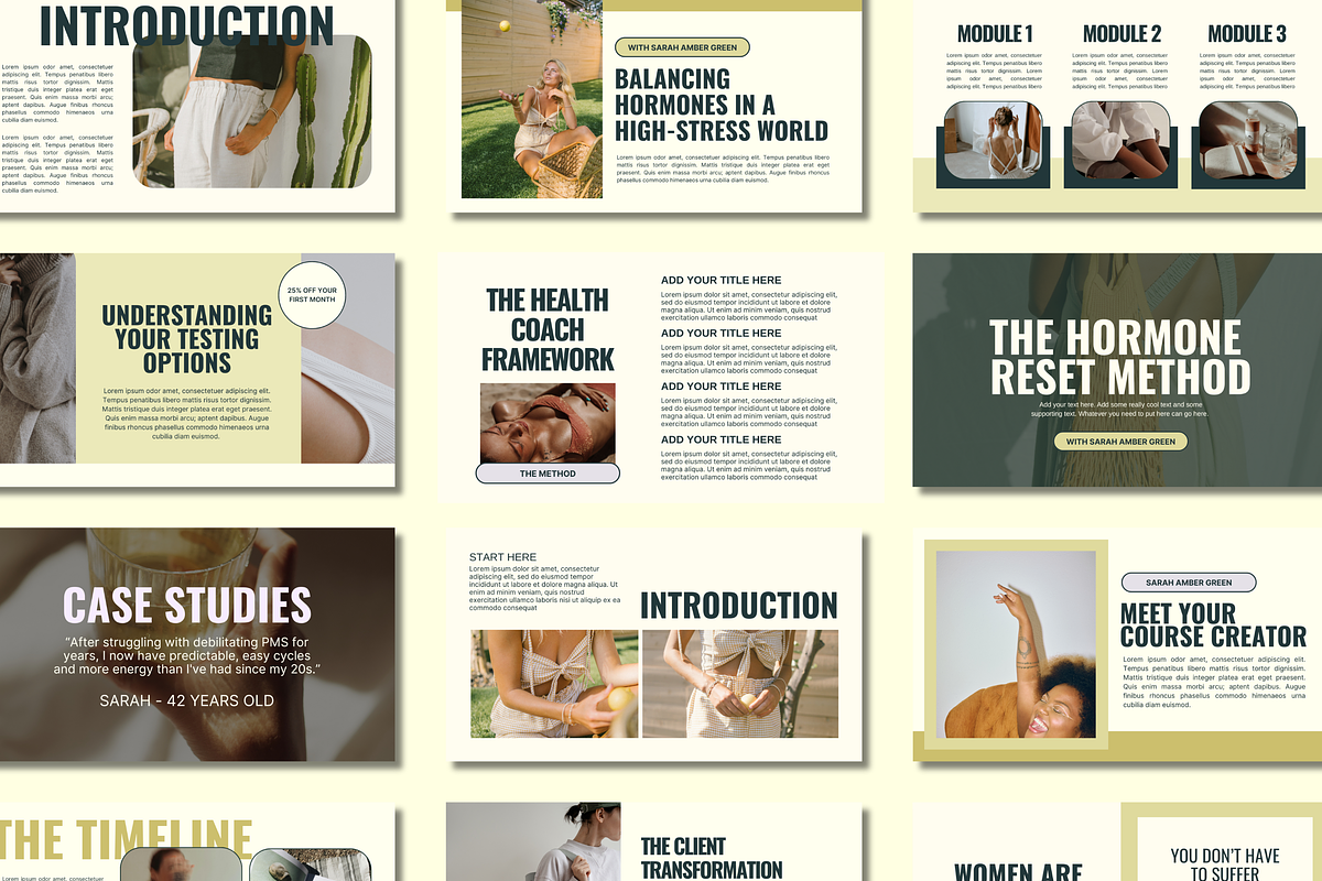 Modern Hormone Health Slide Deck, a Presentation Template by Solana Creative Co. (Photo 5 of 8)