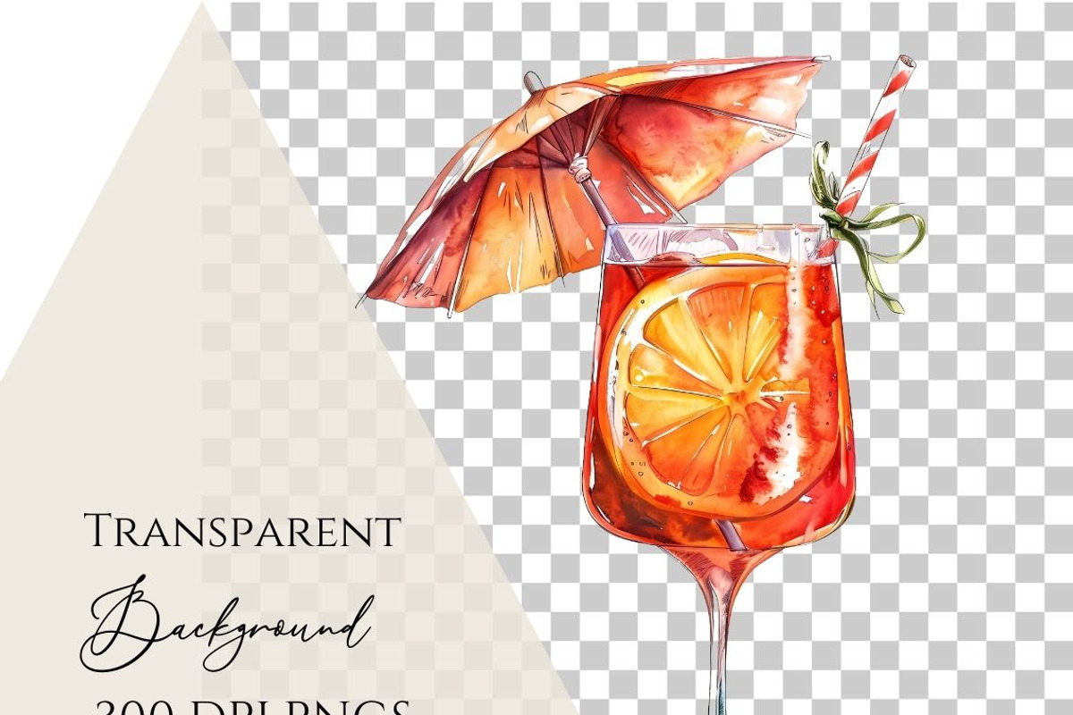 Aperol spritz clip art, Watercolor, a Food Illustration by Invite to Clipart (Photo 4 of 4)
