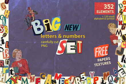BIG RETRO SET Letters & numbers free