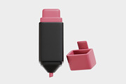 Highlighter pen 3d model, an Object 3D Model by fahad121 (Thumbnail 1 of 8)