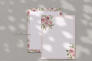 Floral Notepad Template | 33 Designs, a Stationery Template by slowlivecreate