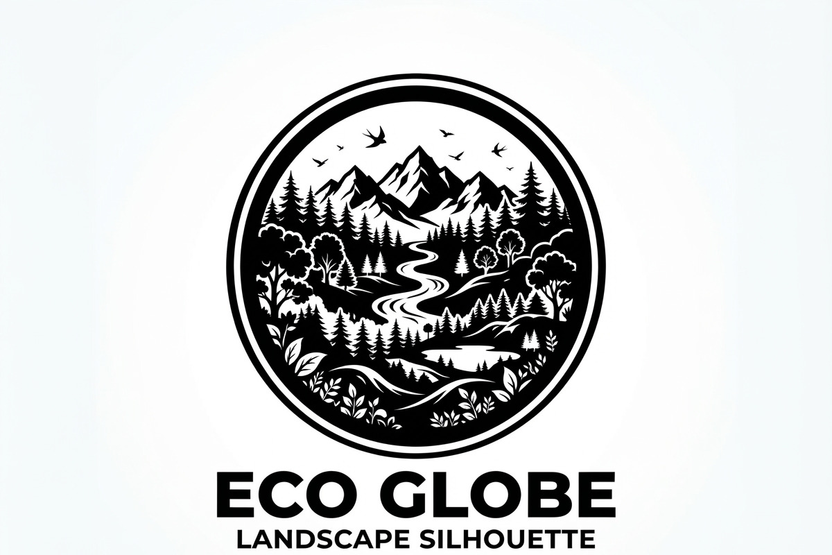 60 Eco Globe Landscape Silhouette, a Technology Illustration by Amazin_art (Photo 38 of 44)