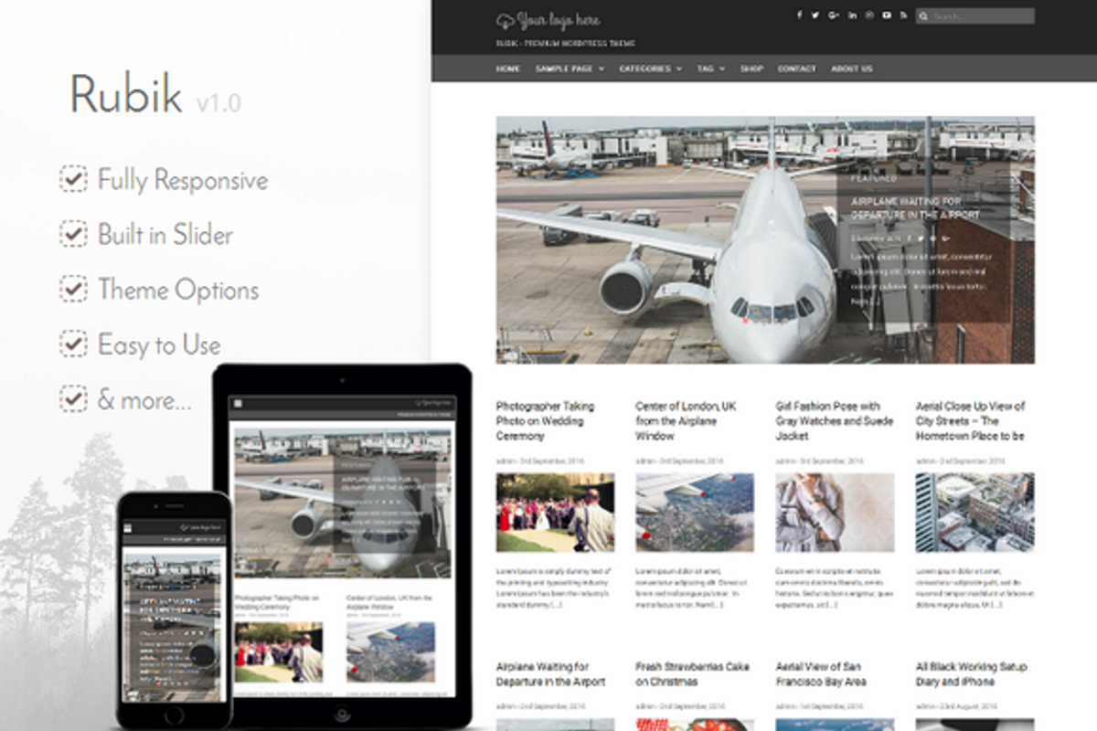 Rubik - Responsive WordPress Theme, a WordPress Template by VolThemes (Photo 1 of 2)