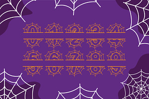 Spider Web Halloween Monogram Font