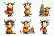 Grumpy Christmas Highland Cow Bundle, an Illustration by Creative Art (Thumbnail 4 of 11)