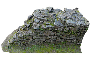 Old Mossy Stone Half Wall