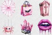 Pink Glitter Halloween Clipart, an Illustration by Black Bird Studio (Thumbnail 6 of 6)
