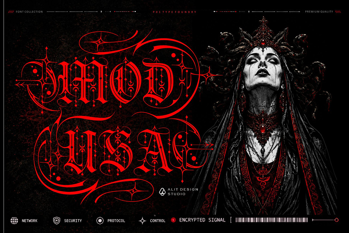 Dread Gothic Typeface, a Blackletter Font by alit design (Photo 20 of 22)