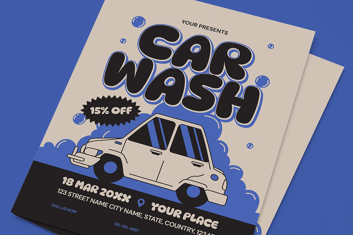 Car Wash Flyer, a Flyer Template by graphicook (Photo 2 of 3)