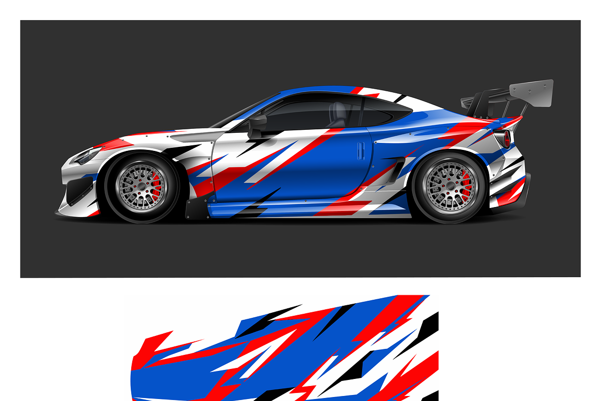 Dynamic Race Car Wrap Design, an Object Illustration by CarWrap design (Photo 3 of 3)