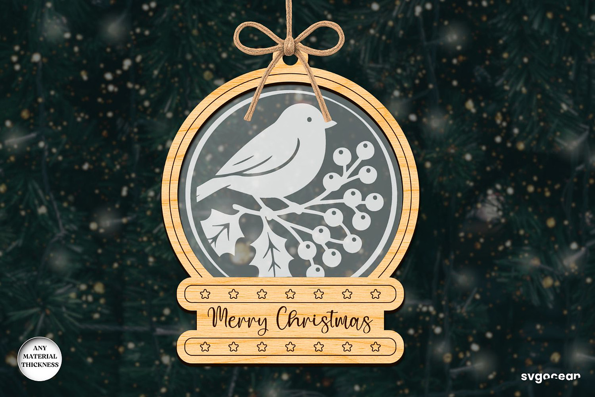 Christmas Snowglobe Ornaments SVG, a Decorative Illustration by svgocean (Photo 8 of 13)